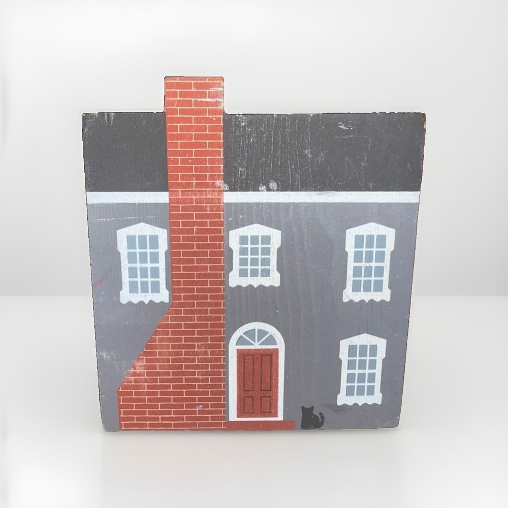 The Cats Meow 1986 Bennington-Hull House Signed Vintage Shelf Sitter Wood Signed